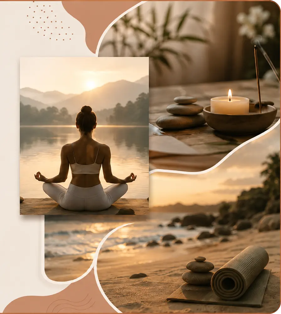 Wellness retreat collage